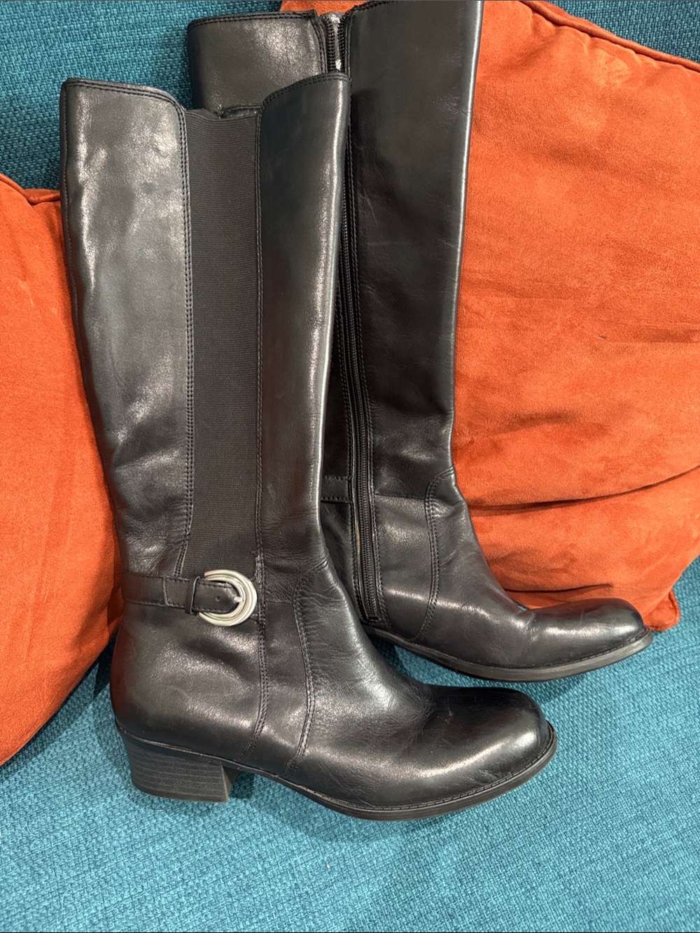 Classic Black Naturalizer Leather Knee-High Riding Boots